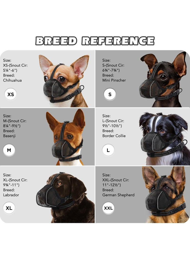 general Dog Muzzle,Mesh Soft Muzzle for Small Medium Large Sized Dogs, Breathable Reflective Adjustable Puppy Muzzles with Collar for Scavenging Grooming Biting Chewing,Allows Panting and Drinking - Image 3