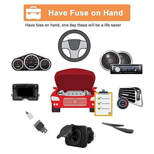 Chanzon UL Listed 90 PCS 18 Values Standard & Mini Car Blade Fuse Assotrment Kit ATC ATM(2A 3A 5A 7.5A 10A 15A 20A 25A 30A 35A 40A) Car Truck RV Automotive Motor Boat 32V 12V Fuse Assorted - Image 4