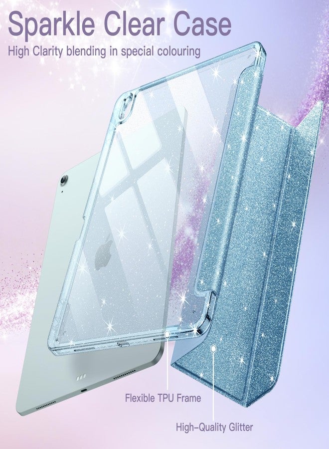 جي تيك جراب JETech اللامع لجهاز iPad Air مقاس 13 بوصة M4/M3/M2 (2026/2025/2024) مع حامل قلم، غطاء نحيف لامع لطيف للأطفال والفتيات، غطاء خلفي شفاف لامع (أزرق سماوي) - Image 3