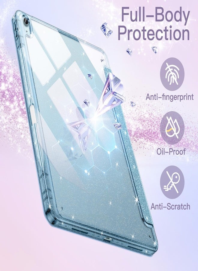 جي تيك جراب JETech اللامع لجهاز iPad Air مقاس 13 بوصة M4/M3/M2 (2026/2025/2024) مع حامل قلم، غطاء نحيف لامع لطيف للأطفال والفتيات، غطاء خلفي شفاف لامع (أزرق سماوي) - Image 4