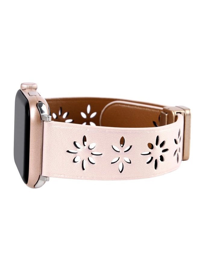 KONAFEI - Leather Bands Compatible with Apple Watch 38mm 40mm 41mm 42mm 44mm 46mm 45mm 49mm, Magnetic Buckle Lace Beaded Handmade Strap for Women iWatch Ultra SE Series 10 9 8 7 6 5 4 3 2 1 - Image 1