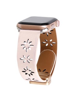 Leather Bands Compatible with Apple Watch 38mm 40mm 41mm 42mm 44mm 46mm 45mm 49mm, Magnetic Buckle Lace Beaded Handmade Strap for Women iWatch Ultra SE Series 10 9 8 7 6 5 4 3 2 1