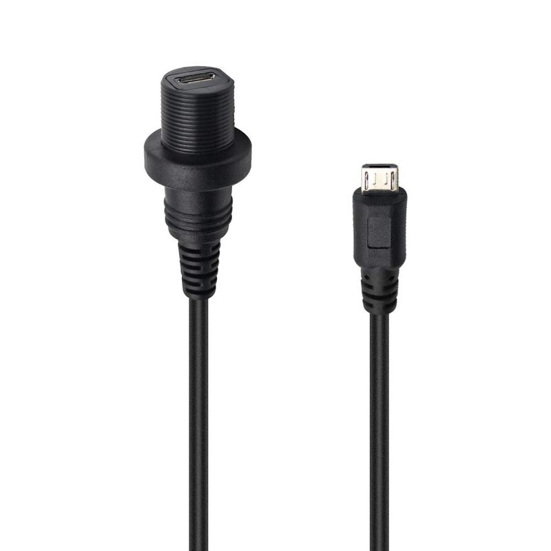دوتك كابل تثبيت غائر في اللوحة من Duttek مايكرو USB، كابل تمديد تثبيت غائر في اللوحة مايكرو USB ذكر إلى أنثى للسيارة، القارب، الدراجة النارية - Image 2