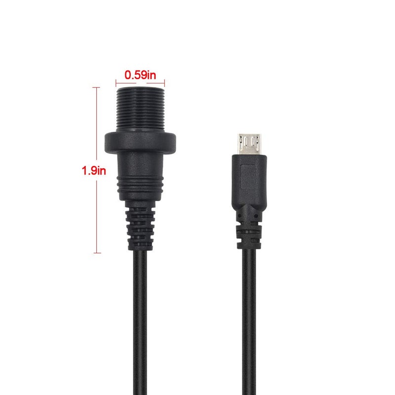 دوتك كابل تثبيت غائر في اللوحة من Duttek مايكرو USB، كابل تمديد تثبيت غائر في اللوحة مايكرو USB ذكر إلى أنثى للسيارة، القارب، الدراجة النارية - Image 4