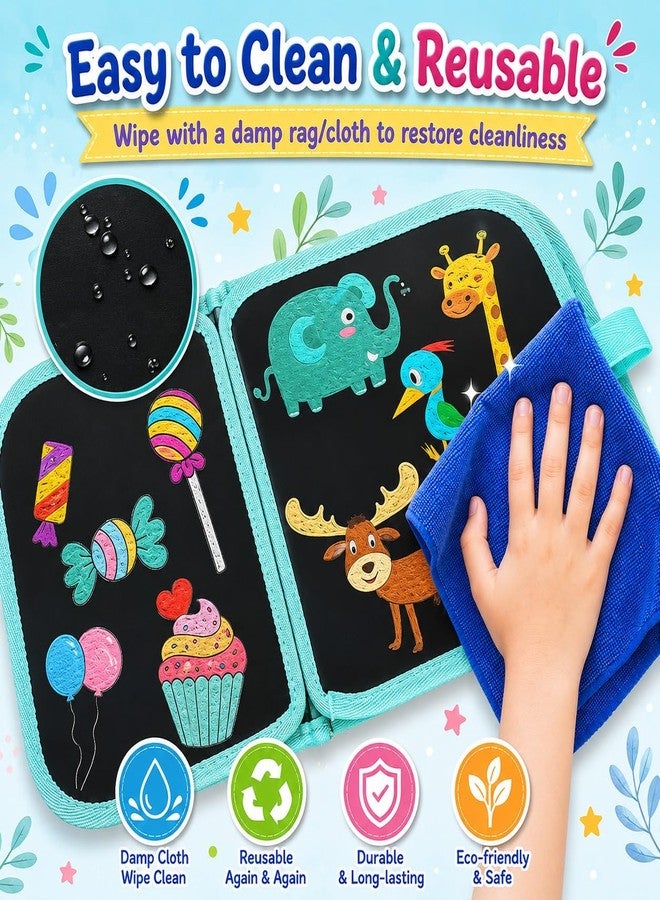 Kaidaa Reusable Toddlers & Preschoolers Activity Book for (3–8 Yrs Kids) | Reusable Drawing & Writing Book | 14 Pages | 12 Washable Markers + 2 Wet Wipes - Image 4