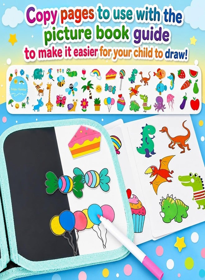 Kaidaa Reusable Toddlers & Preschoolers Activity Book for (3–8 Yrs Kids) | Reusable Drawing & Writing Book | 14 Pages | 12 Washable Markers + 2 Wet Wipes - Image 2