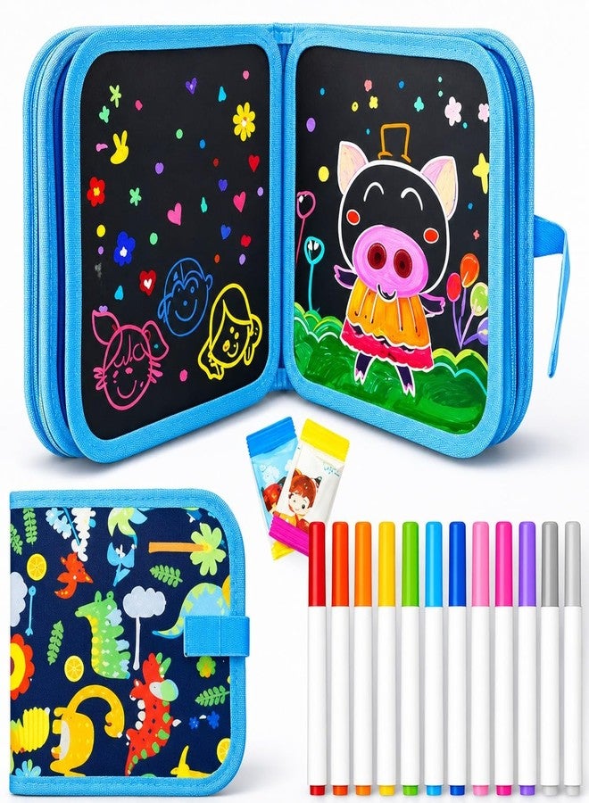 Kaidaa Reusable Toddlers & Preschoolers Activity Book for (3–8 Yrs Kids) | Reusable Drawing & Writing Book | 14 Pages | 12 Washable Markers + 2 Wet Wipes - Image 1