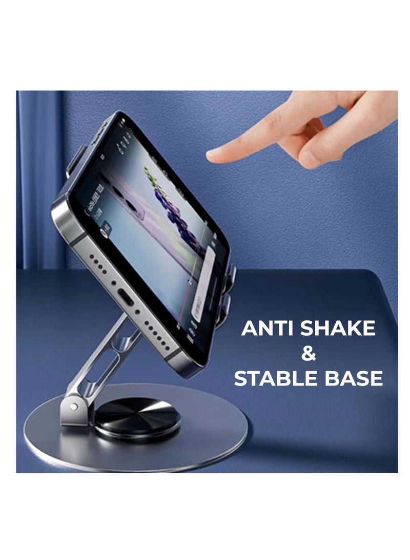360°Rotating Phone Holder for Desk, Portable & Foldable Cell Phone Stand for Office & Kitchen, Adjustable Tablet Stand for All Mobile Phones, iPhone, iPad - Image 3