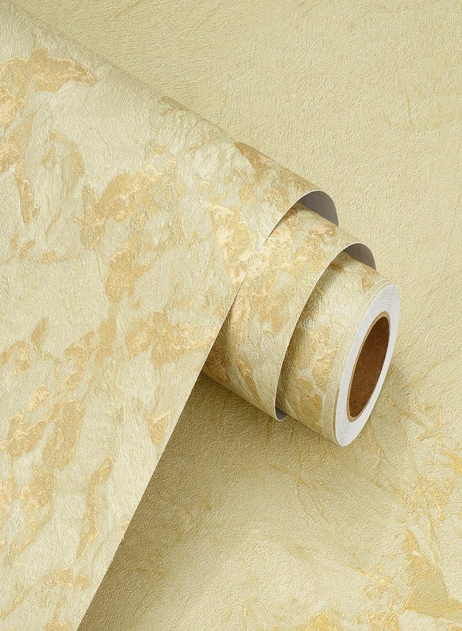 WESTICK Luxury Beige/Gold Marble Wallpaper Peel and Stick Countertops Waterproof Thick Marble Contact Paper Vintage Textured Golden Wallpaper for Kitchen Tables Counter Top Cabinets 15.8" x 80" - Image 1