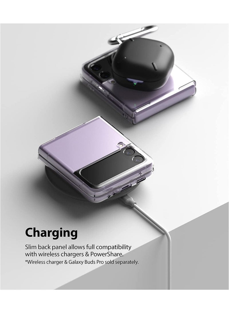 إلترازون Slim Case/Cover Compatible with Samsung Galaxy Z Flip 3, Thin Transparent Hard PC with Non-Slip Grip Protective Phone Cover for Z Flip 3 - Image 5