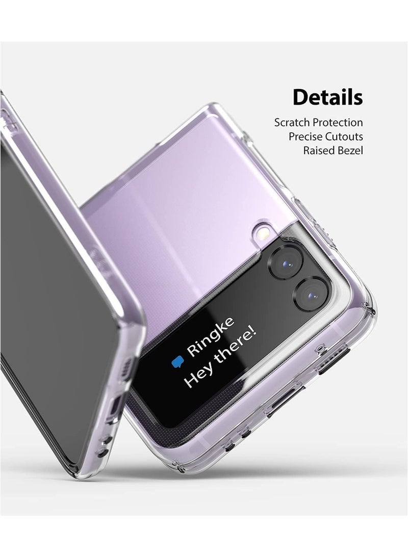 إلترازون Slim Case/Cover Compatible with Samsung Galaxy Z Flip 3, Thin Transparent Hard PC with Non-Slip Grip Protective Phone Cover for Z Flip 3 - Image 4