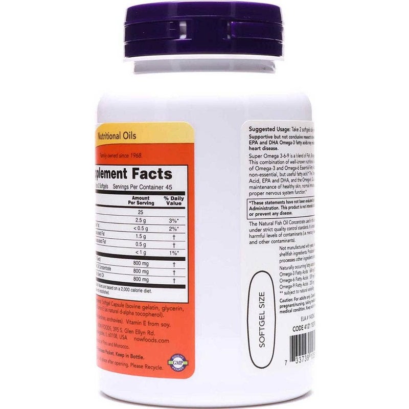 Now Super Omega 3-6-9 Softgel For Heart Health, Pack of 90's - Image 2