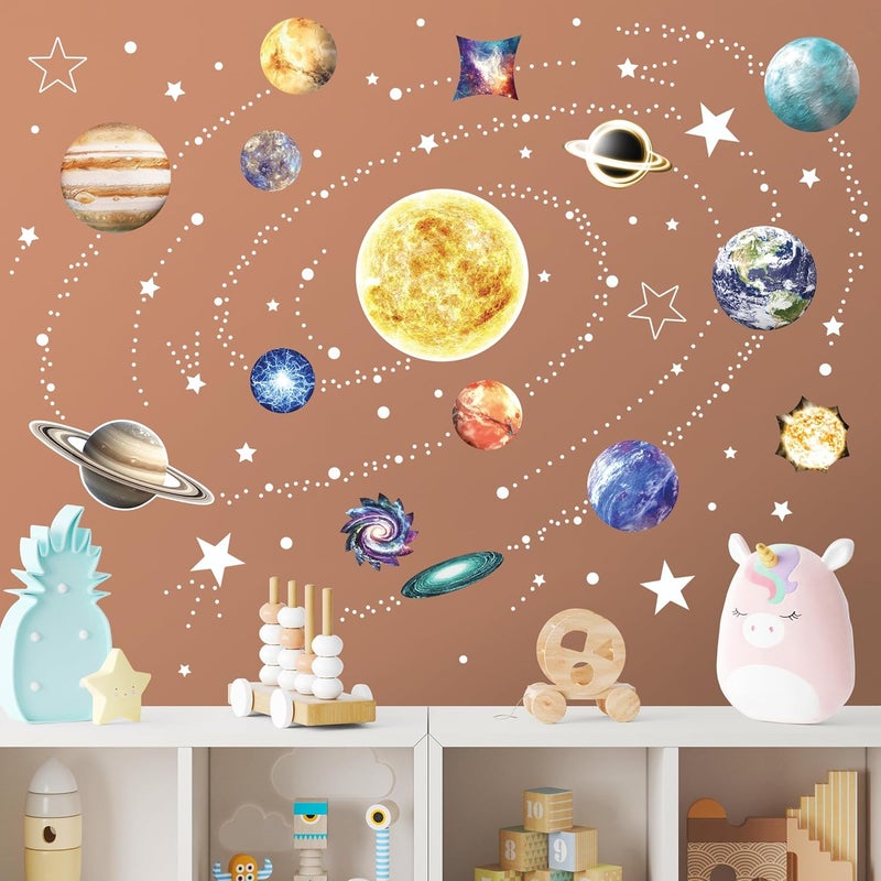 Robmoda Glow in The Dark Stars and Planets for Ceiling Glow Solar System Wall Stickers Space Wall Decals for Kids Boys Room Blue - Image 5