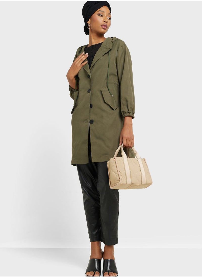 Khizana - Hooded Trench Coat - Image 1