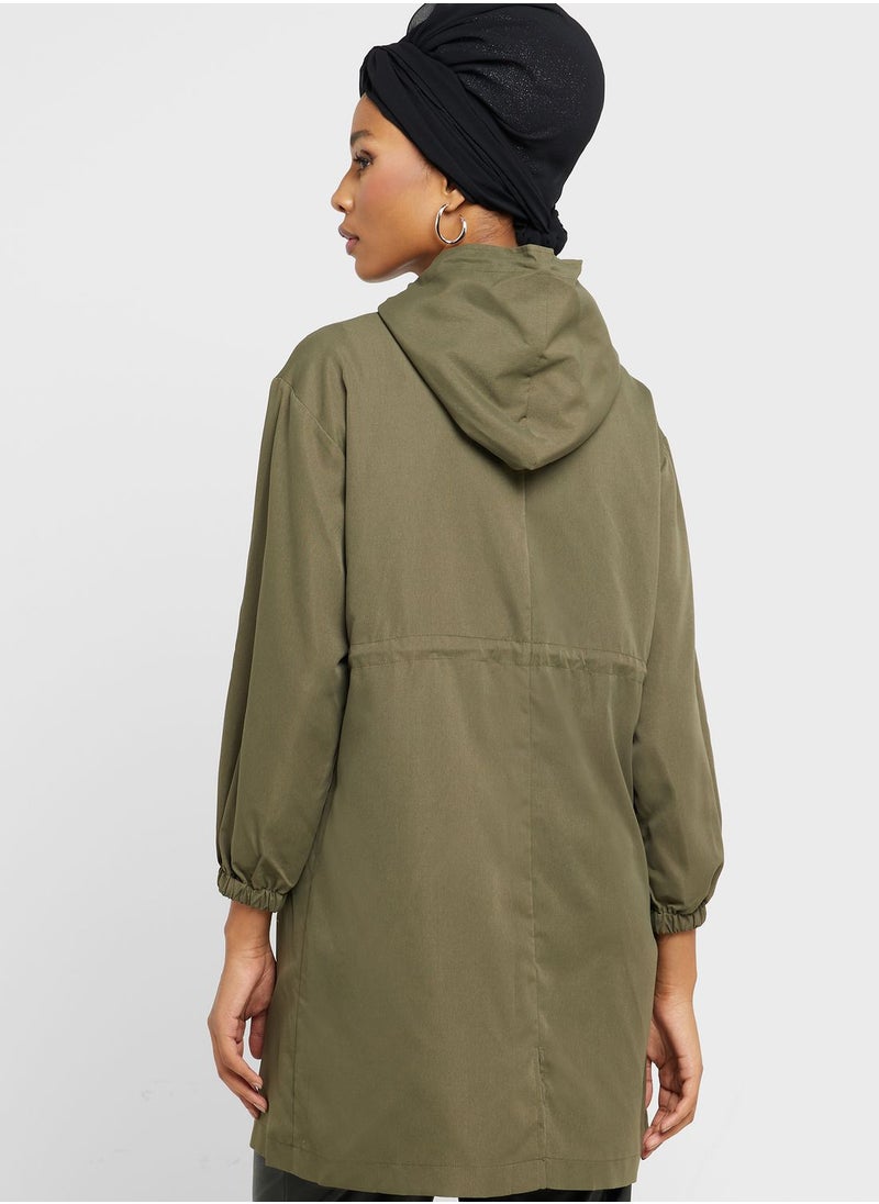 Khizana - Hooded Trench Coat - Image 1