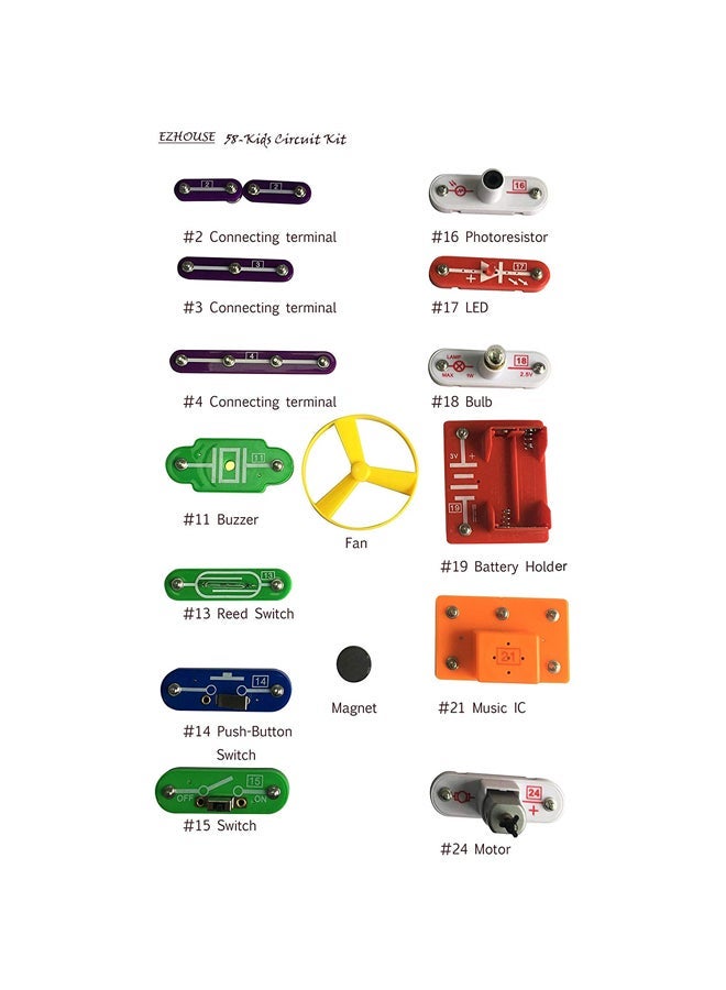 NIBEMINENT 58-Piece DIY Circuits Electronic Blocks Kit - Image 2