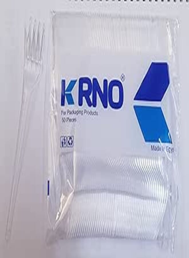 KRNO Disposable plastic fork (50 pcs) - transparent