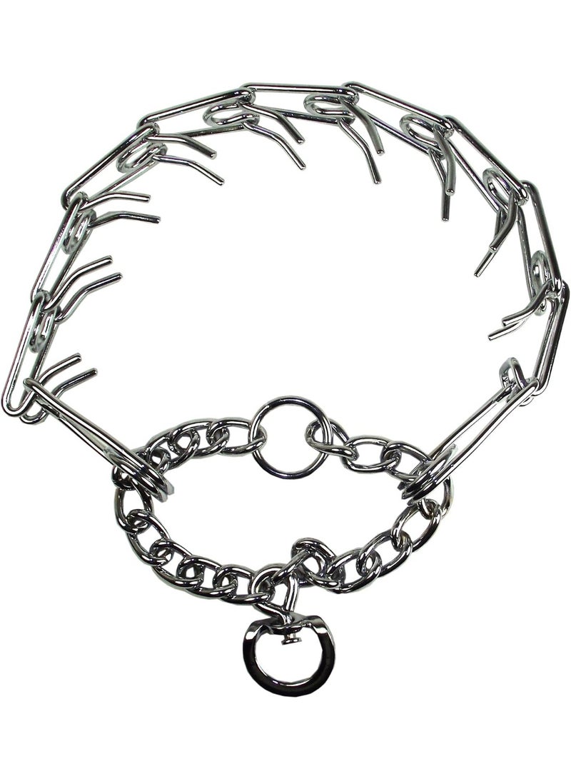 Medium Chrome Prong Training Dog Collar,