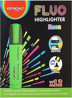 Keyroad highlighter flue neon light green kr972167-12 pieces in box
