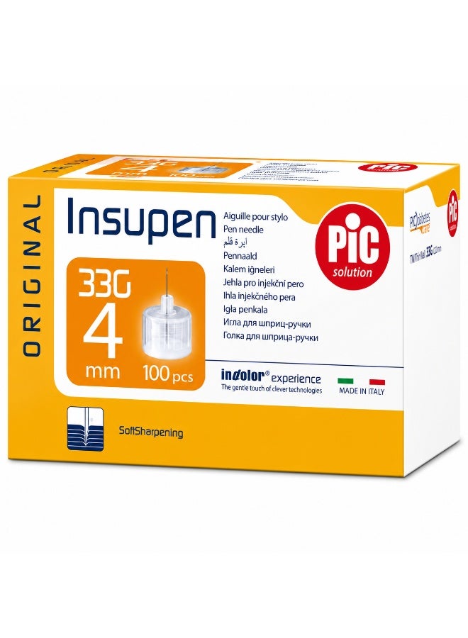 Pic Solution Insupen 33G 4mm 100PCS Pen Needles