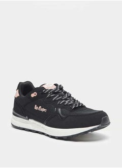 Lee Cooper Women's Logo Print Low Ankle Sneakers with Lace-Up Closure  - Image 1