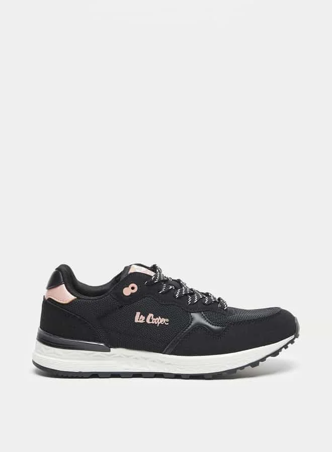 Lee Cooper Women's Logo Print Low Ankle Sneakers with Lace-Up Closure