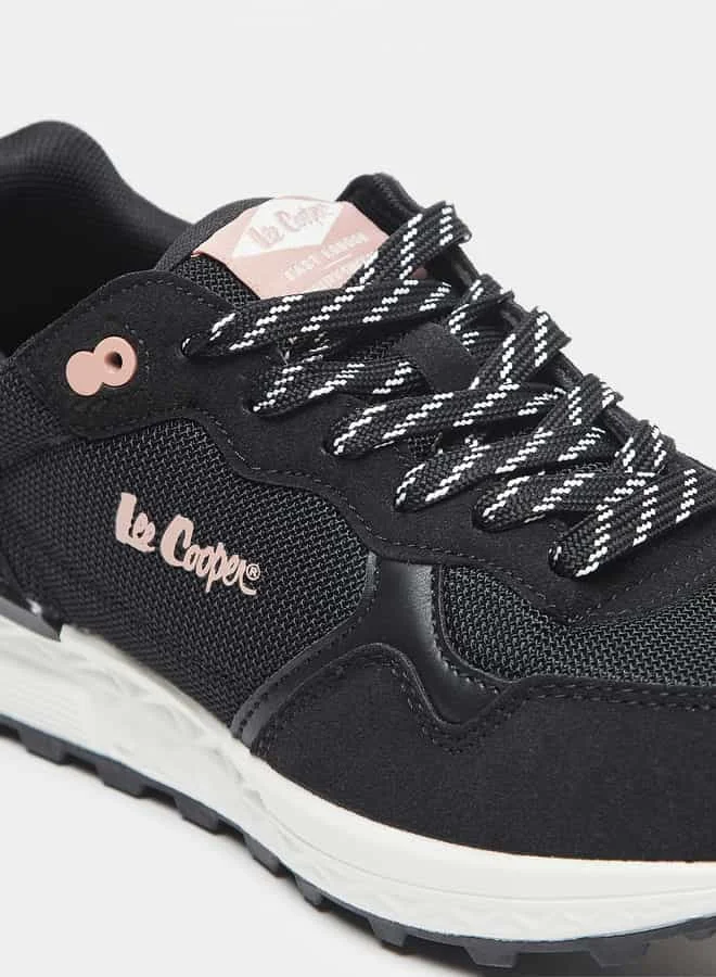 Lee Cooper Women's Logo Print Low Ankle Sneakers with Lace-Up Closure