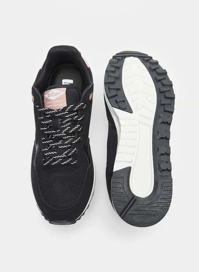 Lee Cooper Women's Logo Print Low Ankle Sneakers with Lace-Up Closure