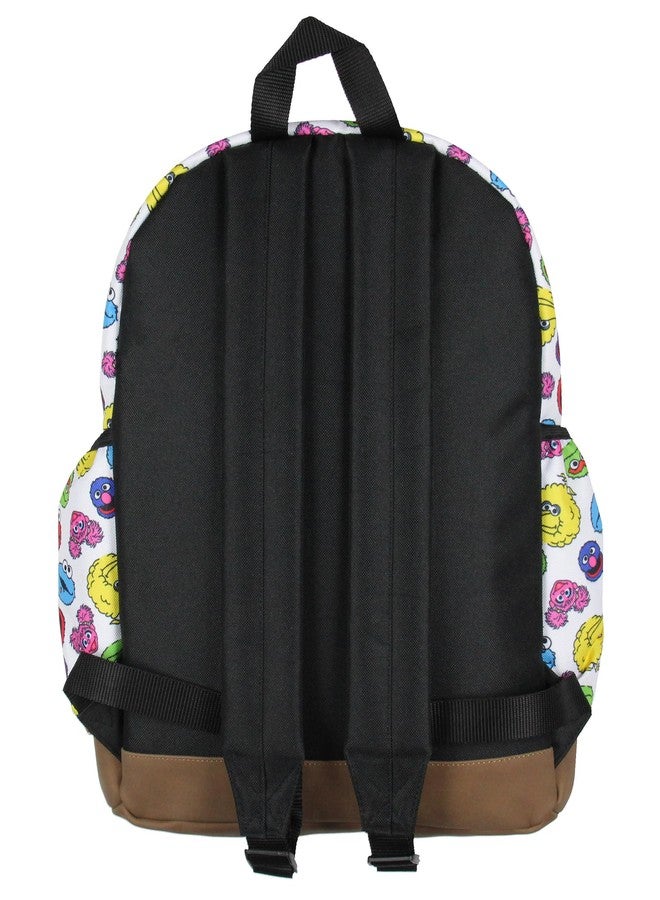 حقيبة ظهر مدرسية للسفر من إنتيمو، مزينة برسومات وجوه متناثرة من شارع سمسم، إلمو، بيغ بيرد، كوكي مونستر، للاستخدام اليومي - Image 5