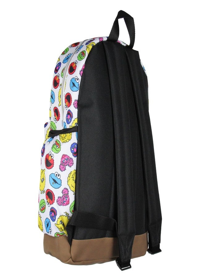 حقيبة ظهر مدرسية للسفر من إنتيمو، مزينة برسومات وجوه متناثرة من شارع سمسم، إلمو، بيغ بيرد، كوكي مونستر، للاستخدام اليومي - Image 4