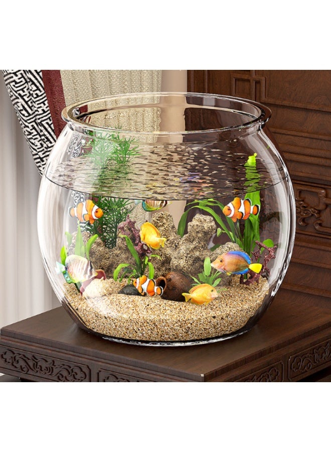 Fish Aquarium Tank, Ultra Clear Fish Bowl Flower Vase, Multi-Function Acrylic Fish Tank Planter Terrarium for Turtles Crabs Fishes Amphibians Reptiles, 32*28cm, Clear - Image 1
