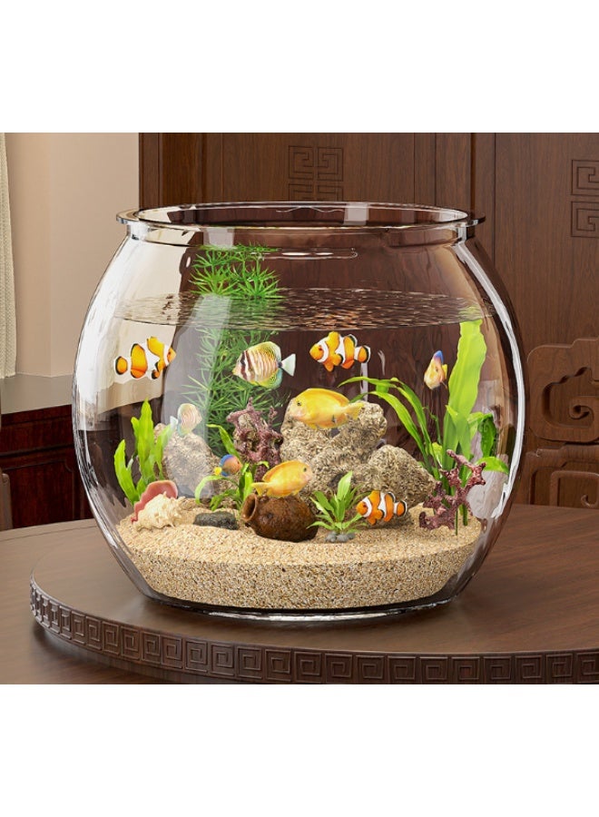 Fish Aquarium Tank, Ultra Clear Fish Bowl Flower Vase, Multi-Function Acrylic Fish Tank Planter Terrarium for Turtles Crabs Fishes Amphibians Reptiles, 32*28cm, Clear - Image 3