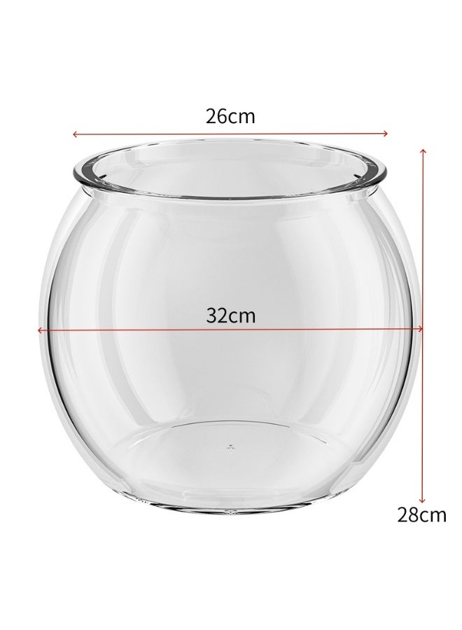 Fish Aquarium Tank, Ultra Clear Fish Bowl Flower Vase, Multi-Function Acrylic Fish Tank Planter Terrarium for Turtles Crabs Fishes Amphibians Reptiles, 32*28cm, Clear - Image 2