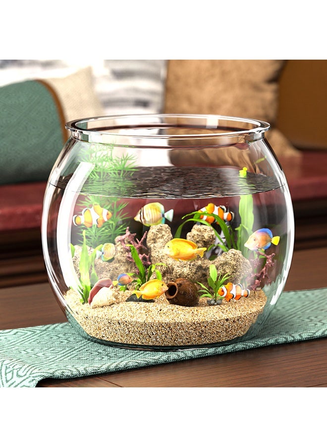 Fish Aquarium Tank, Ultra Clear Fish Bowl Flower Vase, Multi-Function Acrylic Fish Tank Planter Terrarium for Turtles Crabs Fishes Amphibians Reptiles, 32*28cm, Clear - Image 4