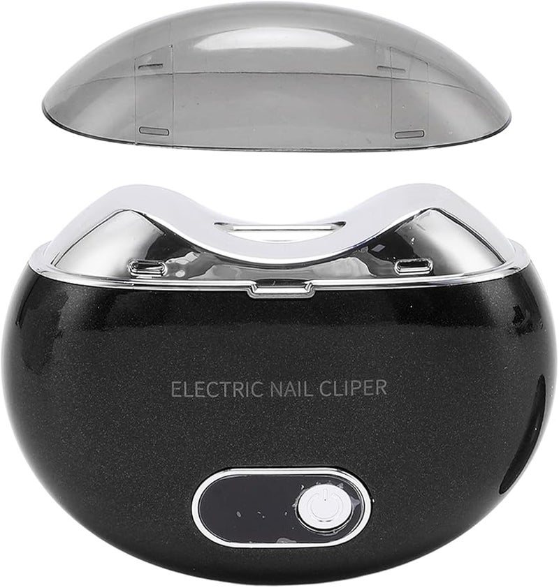 مقلمة أظافر كهربائية قابلة للشحن عبر USB مع ضوء LED و3 سرعات للأطفال والكبار باللون الأبيض - Image 1