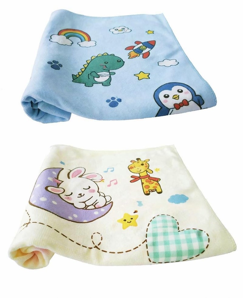 TERI BERI 100% Soft Cotton Baby Bath Towel for Infants/New Born/Babies (0-12 Months) (Pack of 2) (Colours & Prints Vary), Multi - Image 5