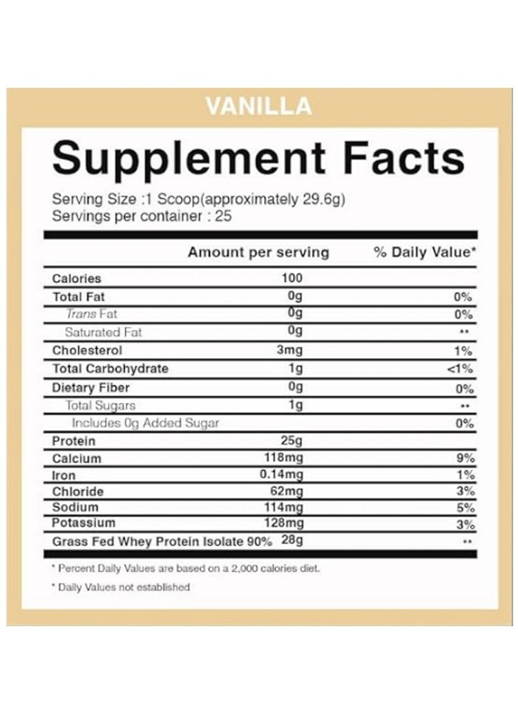 Raw Nutrition RAW Isolate Protein - Grass Fed Whey Isolate, Supreme Grade Muscle Nutrition - Vanilla Flavor, 25 Servings, 785 Grm  - Image 2