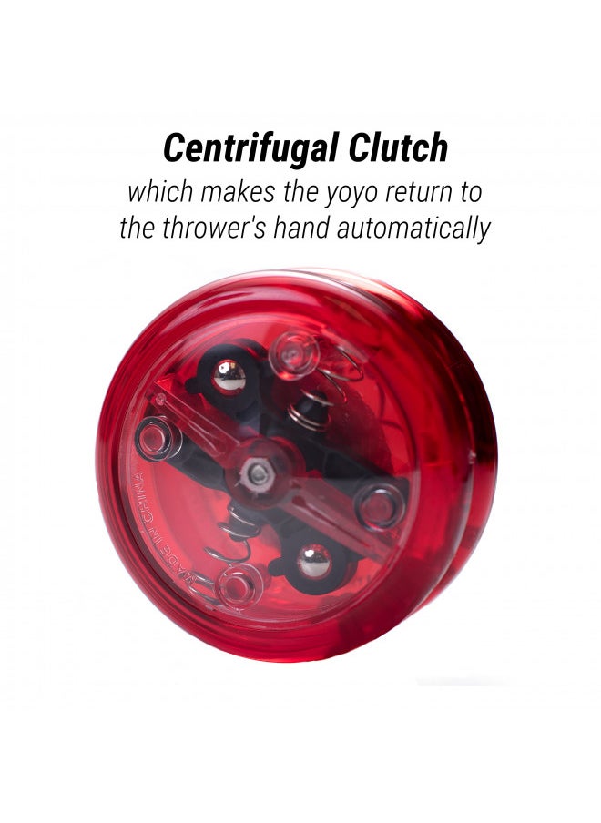 Yomega - Yomega The Original Brain - Professional Yoyo for Kids and Beginners, Responsive Auto Return Yo Yo Best for String Tricks + Extra 2 Strings & 3 Month Warranty (Red) - Image 1