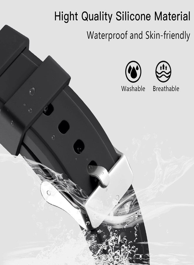 Lerobo No Gap Band Compatible with Samsung Galaxy Watch 7 6 5 Band 40mm 44mm/Galaxy Watch 4 Classic Bands 46mm 42mm/Watch 5 Pro 45mm,20mm Sport Strap Wristband for Men Women Black - Image 3