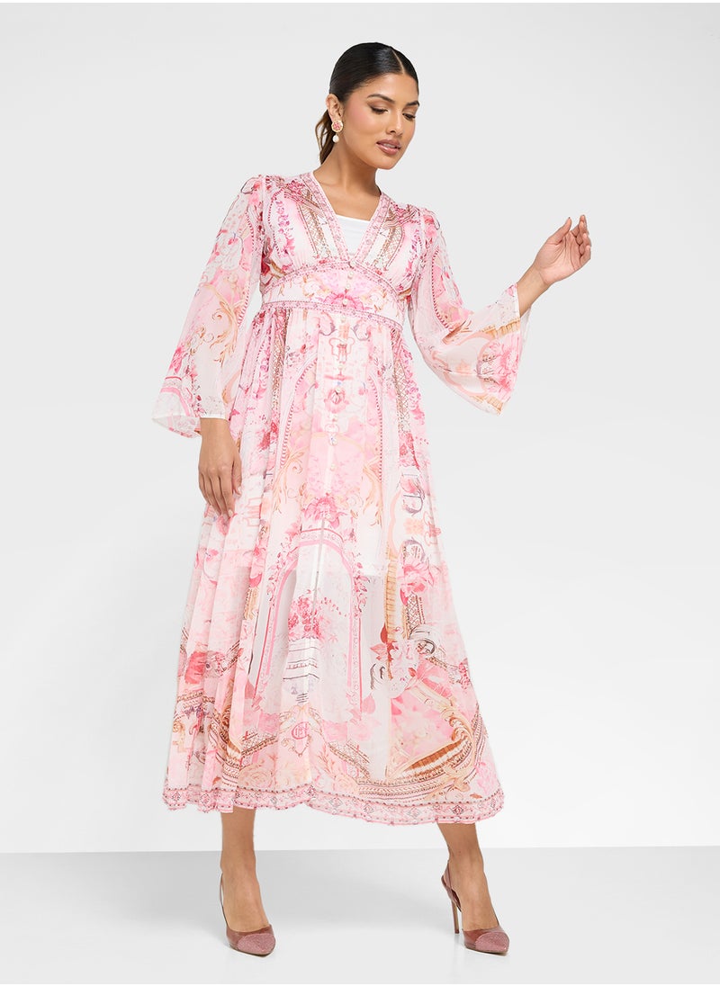 ELLA - Abstract Print Dress - Image 1