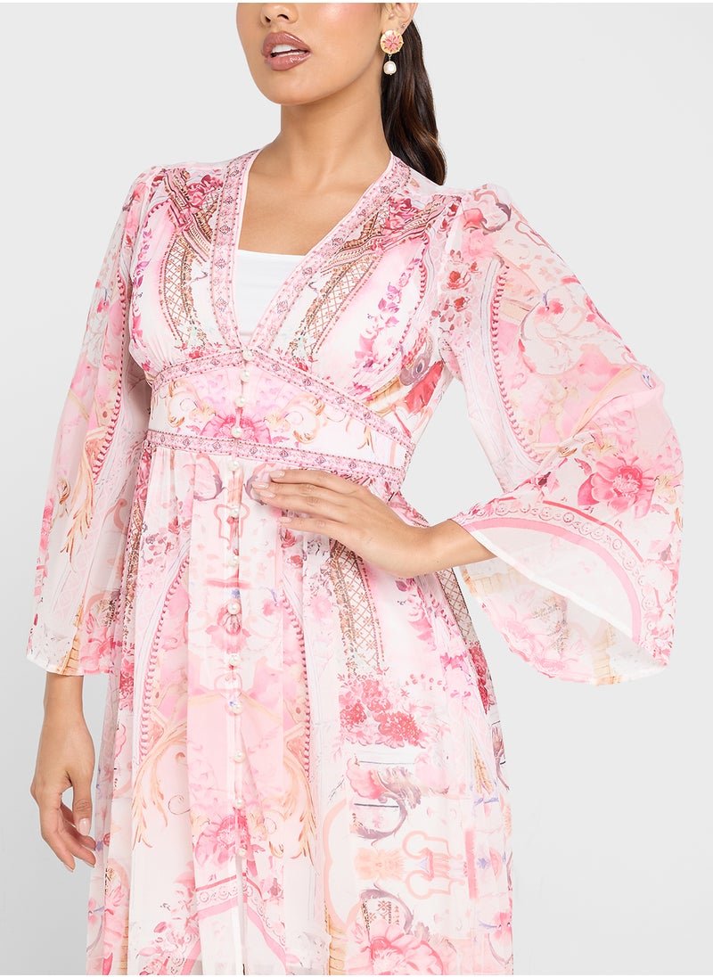 ELLA - Abstract Print Dress - Image 1