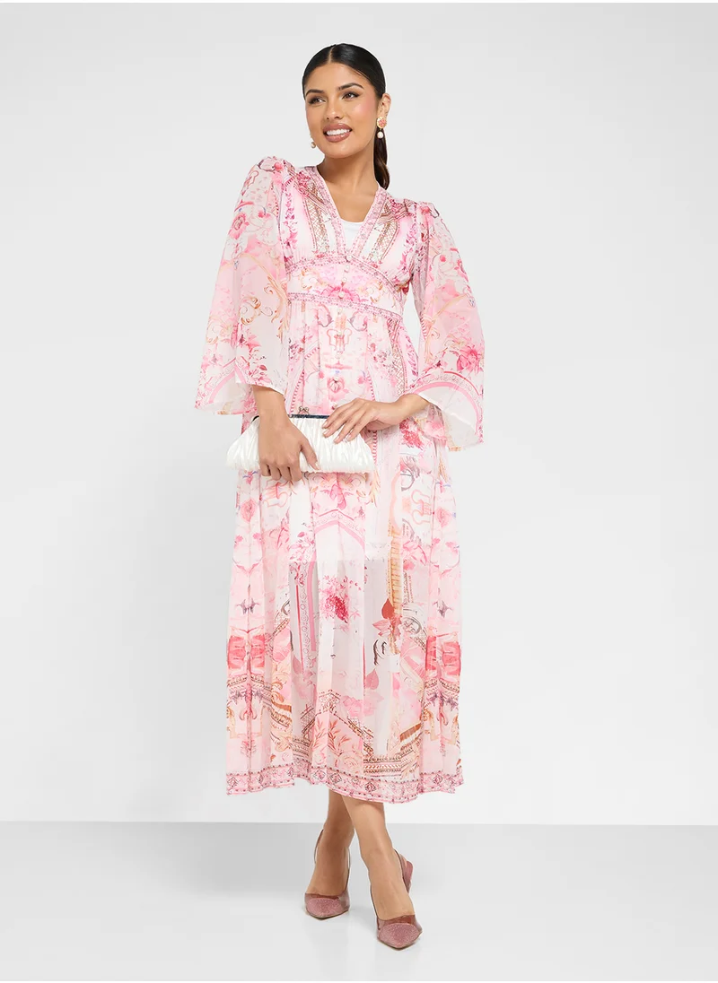 ايلا Abstract Print Dress
