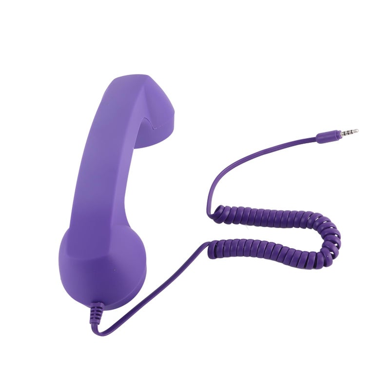 Purple USB C Retro Phone Handset Classic Style HD Audio Plug and Play for Smartphones Hands Free Calling Volume Control - Image 4