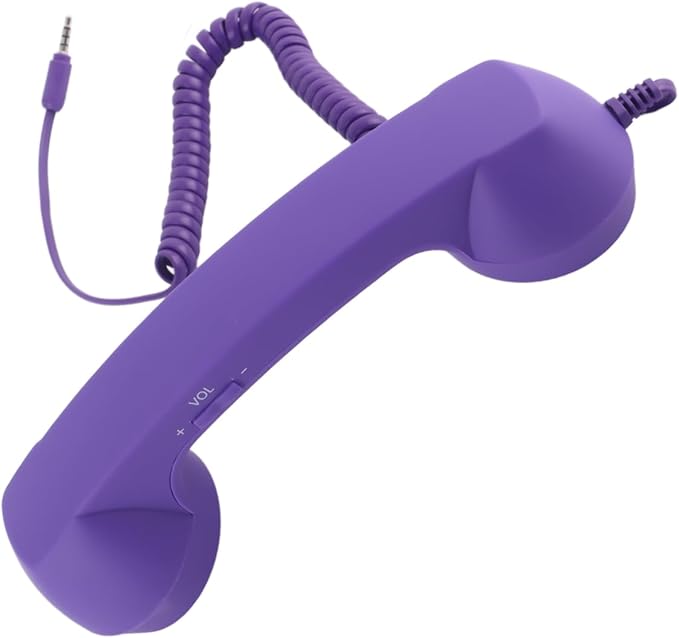 Purple USB C Retro Phone Handset Classic Style HD Audio Plug and Play for Smartphones Hands Free Calling Volume Control - Image 1