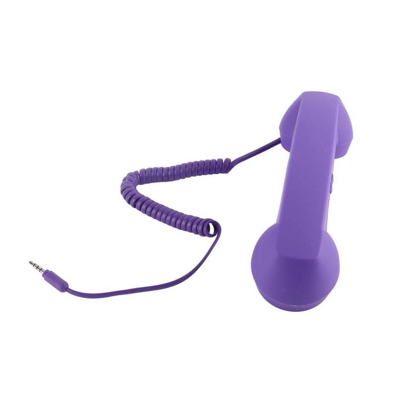 Purple USB C Retro Phone Handset Classic Style HD Audio Plug and Play for Smartphones Hands Free Calling Volume Control - Image 3
