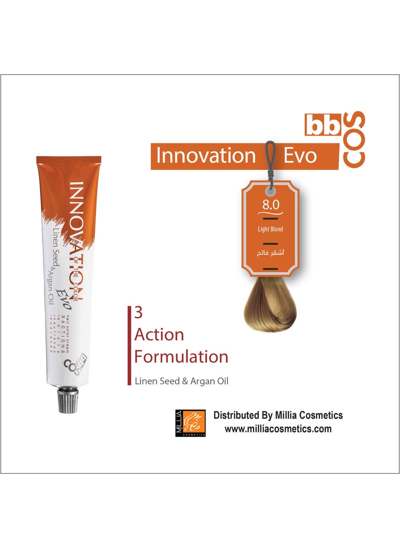 bbcos Innovation Hair Colour 100 ml- 8.0 