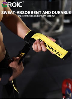 GROIC Lifting Straps for Weightlifting, Weight Lifting Straps Gym Power Workouts Lifting Wrist Straps Men Women Support Lifters Deadlift Straps Hard Pull Exercise Straps  - Image 5