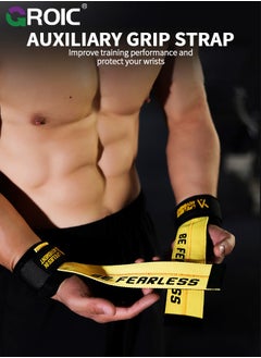 GROIC Lifting Straps for Weightlifting, Weight Lifting Straps Gym Power Workouts Lifting Wrist Straps Men Women Support Lifters Deadlift Straps Hard Pull Exercise Straps  - Image 2