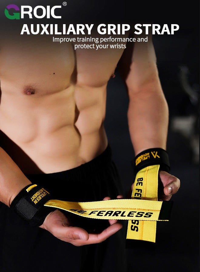 GROIC Lifting Straps for Weightlifting, Weight Lifting Straps Gym Power Workouts Lifting Wrist Straps Men Women Support Lifters Deadlift Straps Hard Pull Exercise Straps - Image 2