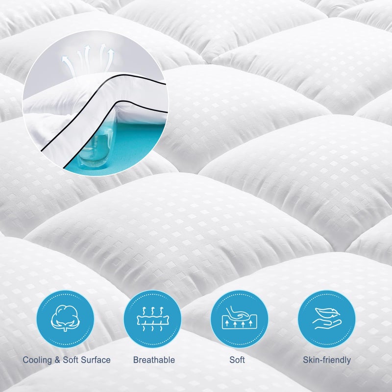 MASVIS Twin Size Dual Layer 4 Inch Memory Foam Mattress Topper, 2 Inch Gel Memory Foam and 2 Inch Cooling Pillow Top Mattress Pad Cover for Back Pain, Medium Support - Image 5